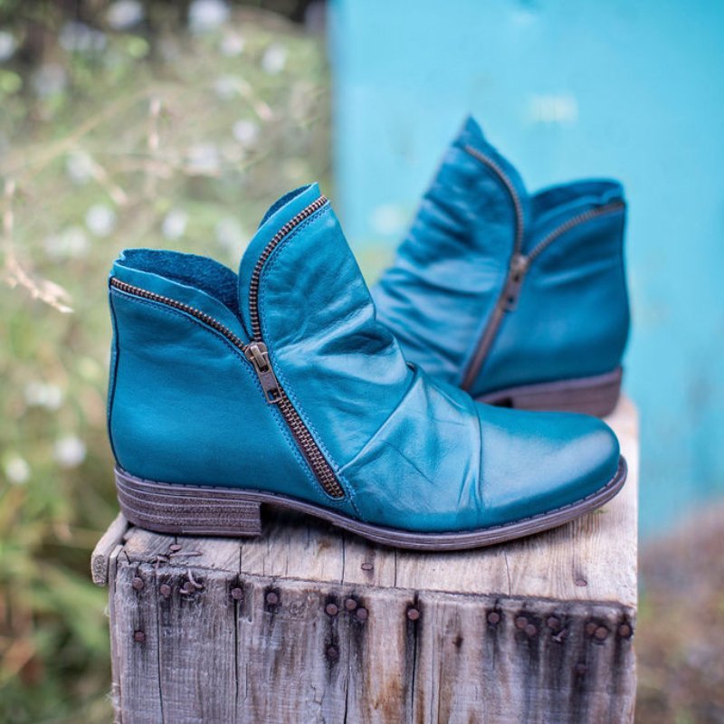 JENNY | Leather Boots with Zipper Closure