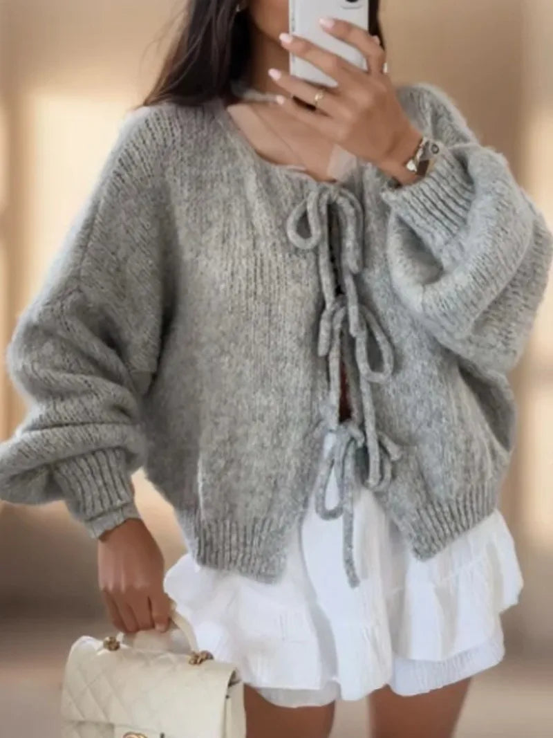 ISA | Knitted Bow Cardigan