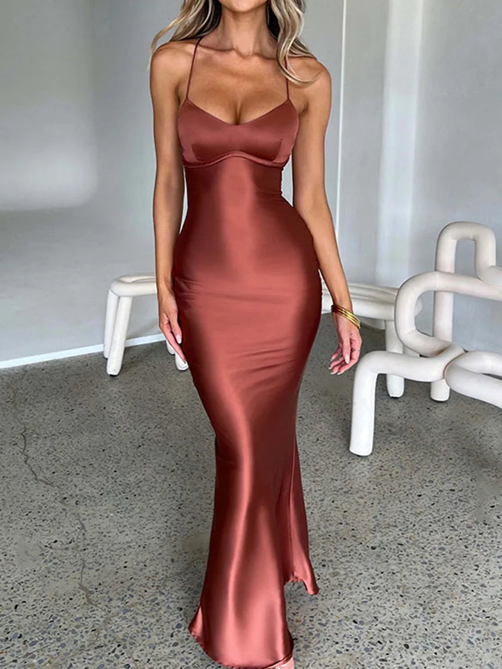 EDEN | Satin Backless Slim Dress