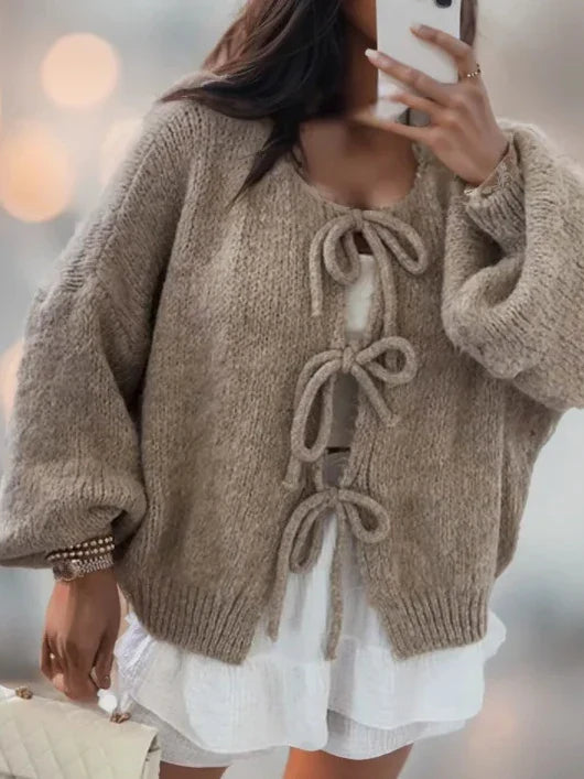 ISA | Knitted Bow Cardigan