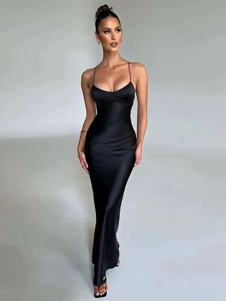 EDEN | Satin Backless Slim Dress