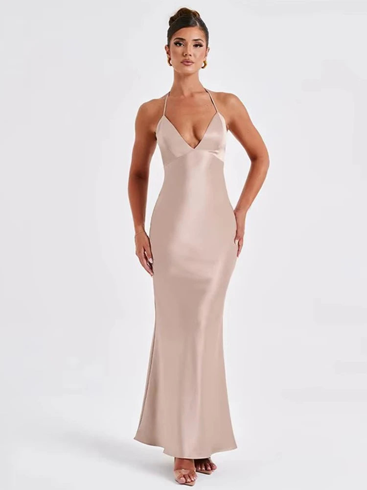 EDEN | Satin Backless Slim Dress