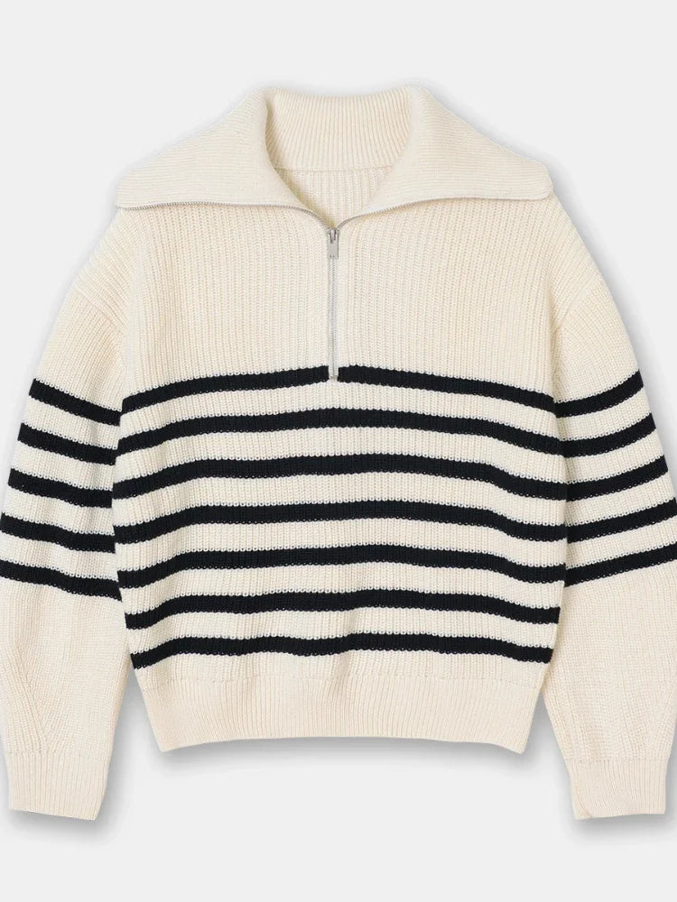 NELA | Striped zipped sweater