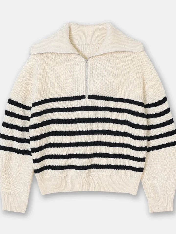 NELA | Striped zipped sweater