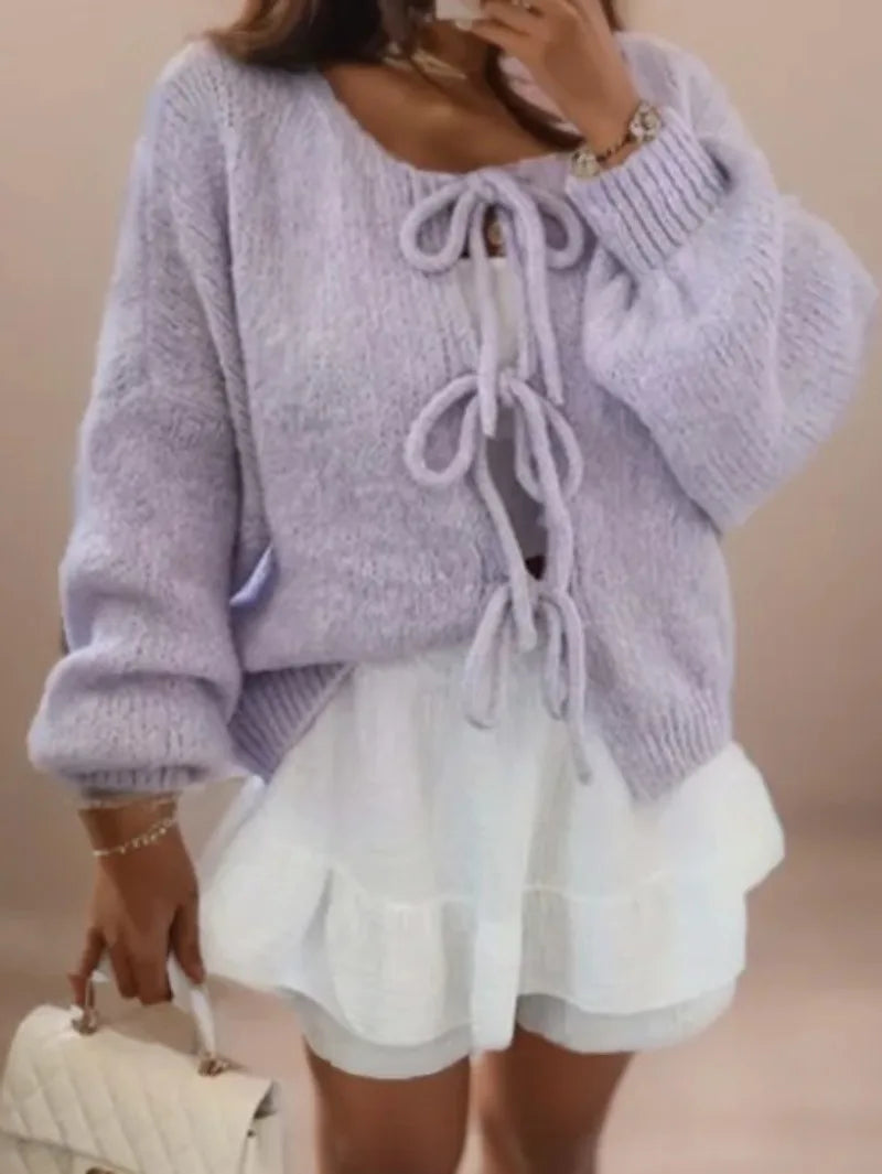 ISA | Knitted Bow Cardigan