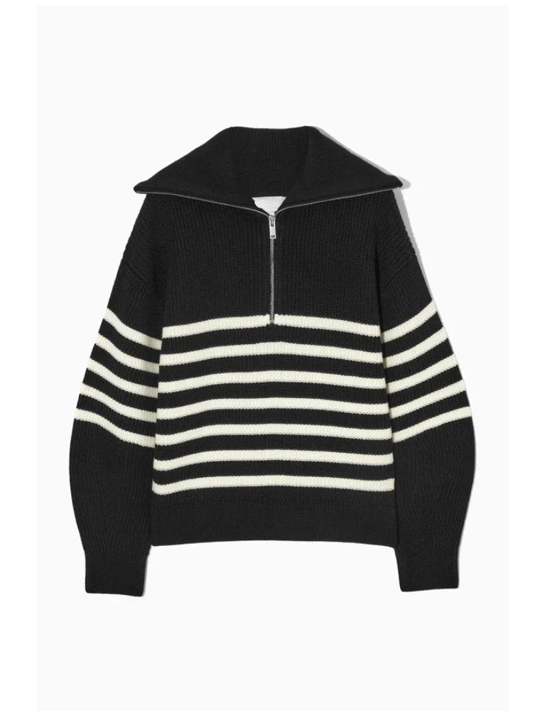 NELA | Striped zipped sweater