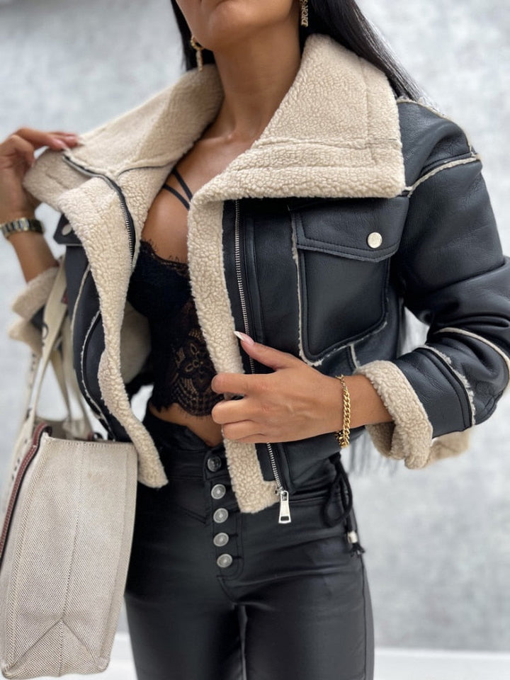 LARA™ | Faux leather jacket