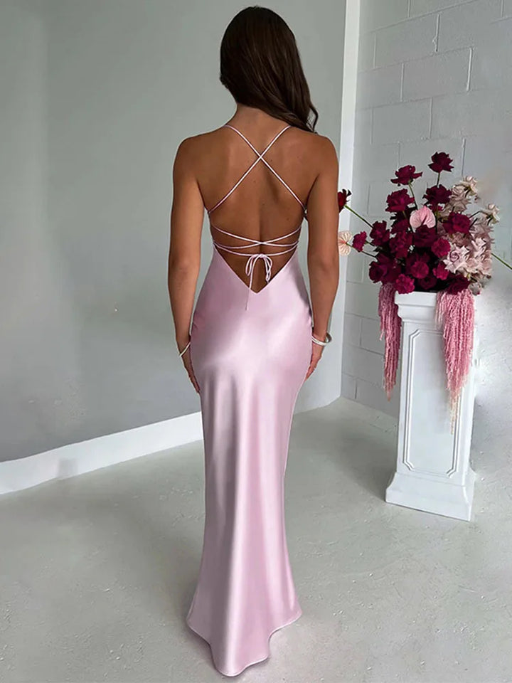 EDEN | Satin Backless Slim Dress