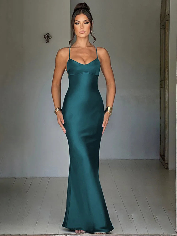 EDEN | Satin Backless Slim Dress