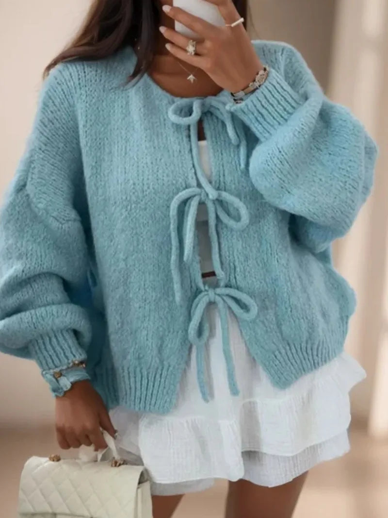 ISA | Knitted Bow Cardigan